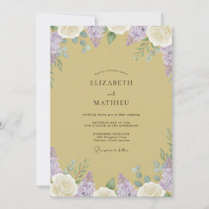 Invitation Mariage au lilas doré Wisteria