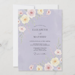 Invitation Mariage au lilas et pivoine