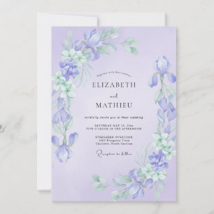 Invitation Mariage au lilas Iris Eucalyptus
