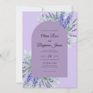 Invitation Mariage au lilas lavande eucalyptus