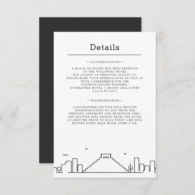 Invitation Mariage au Mexique | Détails de l'invité (Devant / Derrière)