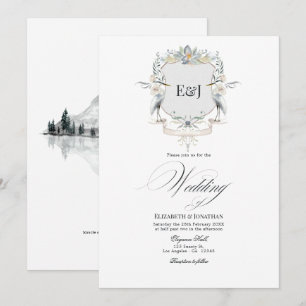 Invitation Mariage au Monogramme de Lakeside Laurel Crest