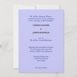 Invitation Mariage au monogramme joli de pervenche