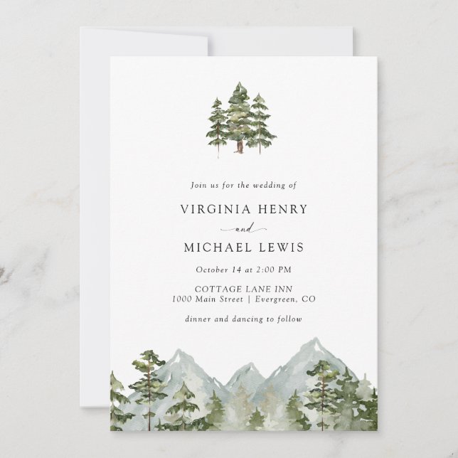 Invitation Mariage au Mont du Pin (Devant)