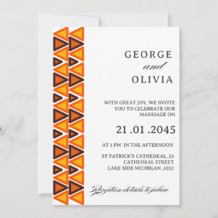 Invitation Mariage au motif ethnique africain sans couture