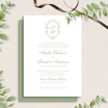 Mariage au motif floral vert sauge classique avec