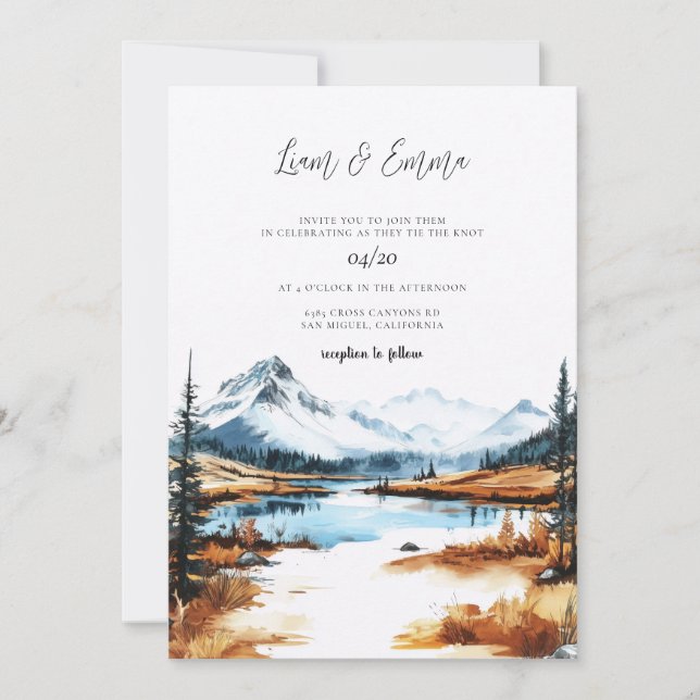 Invitation Mariage au Parc National de Yellowstone (Devant)