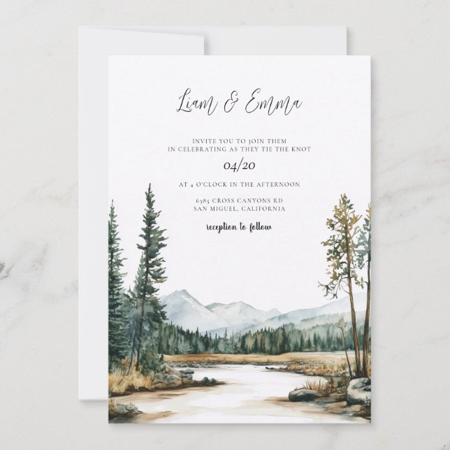 Invitation Mariage au Parc National de Yellowstone (Devant)