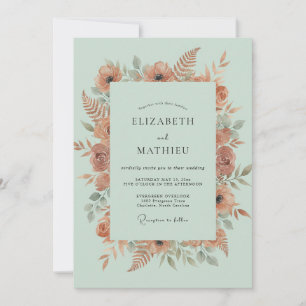 Invitation Mariage au Pavot en Terre Cuite et Mousse de Mer