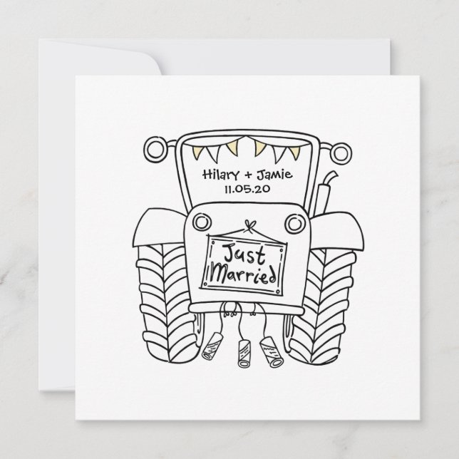 Invitation Mariage au pays des tracteurs (Devant)