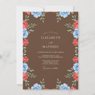 Invitation Mariage au pétale cramoisi au chocolat