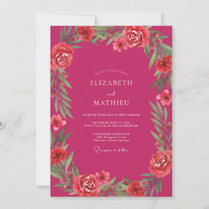 Invitation Mariage au pétale de framboise