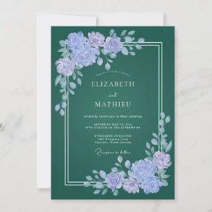 Invitation Mariage au pétale de lilas émeraude