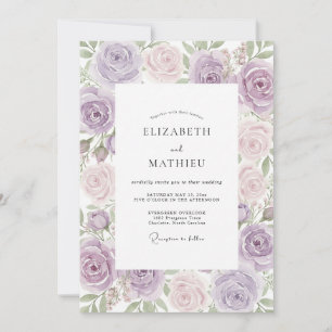 Invitation Mariage au pétale de lilas rose