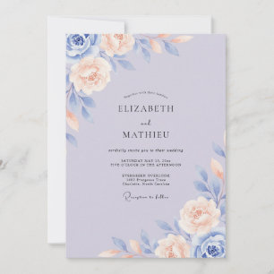 Invitation Mariage au pétale de pervenche lilac