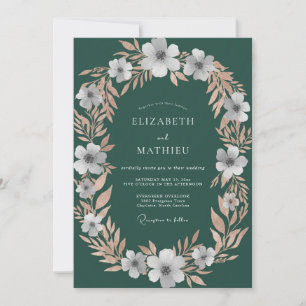 Invitation Mariage au pétale de teinte sarcelle profonde