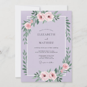 Invitation Mariage au pétale rose d'orchidée