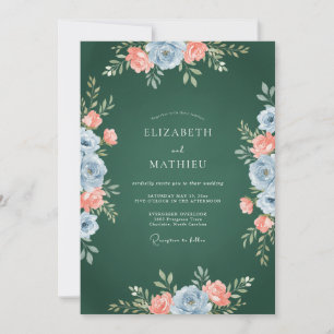 Invitation Mariage au Pétales de Pêche de Chasseur