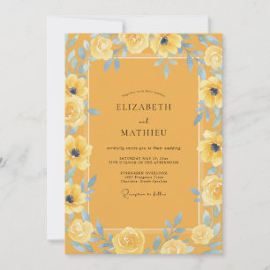 Invitation Mariage au Pétales de Pervenche au Clair de Lune