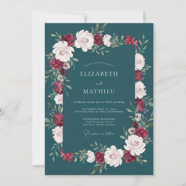 Invitation Mariage au Ranunculus Eucalyptus Essence de Pétrol (Devant)