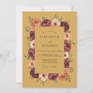 Invitation Mariage au Ranunculus Eucalyptus Moutarde