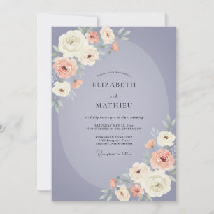 Invitation Mariage au Ranunculus Eucalyptus Péché Pervenche