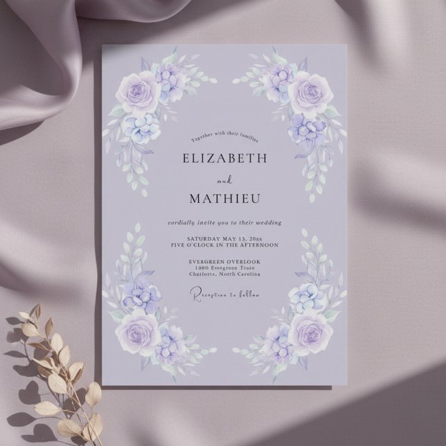 Invitation Mariage au Ranunculus Eucalyptus Pervenche (Créateur téléchargé)