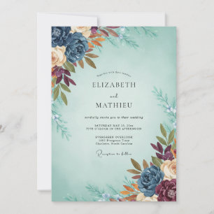 Invitation Mariage au Ranunculus Eucalyptus Terre cuite aux r