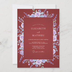 Invitation Mariage au Ranunculus Lavande et Eucalyptus bordea