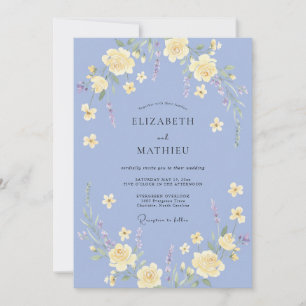 Invitation Mariage au Ranunculus Papillon et Eucalyptus Bleue