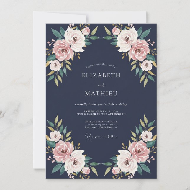 Invitation Mariage au Ranunculus Rouge Clair Eucalyptus de Mi (Devant)