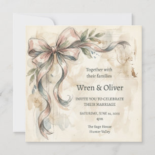 Invitation Mariage au Ruban de Magnolia