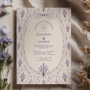 Invitation Mariage au Ruban Lavande