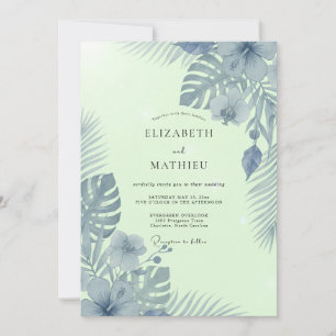Invitation Mariage au slate menthe palmier eucalyptus