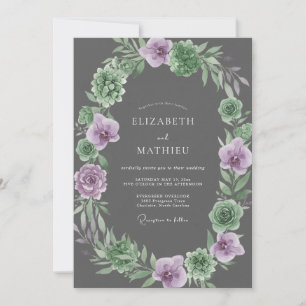 Invitation Mariage au Succulent Eucalyptus Améthyste sur Ardo