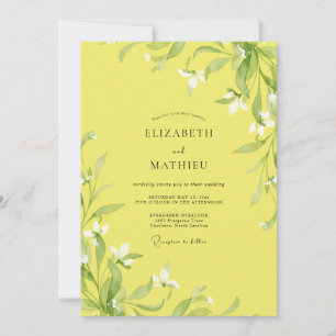 Invitation Mariage au ton citron jaune