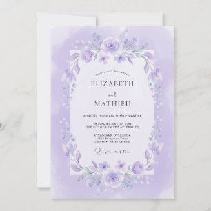 Invitation Mariage au ton de Lavande Lilas