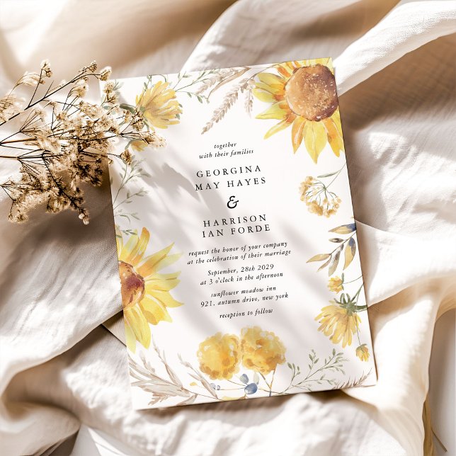 Invitation Mariage au Tournesol de Fin d'Été (Créateur téléchargé)