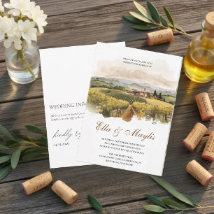Invitation Mariage au vignoble toscan Campagne italienne