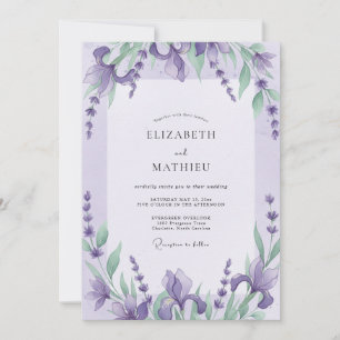 Invitation Mariage au Violet Iris Eucalyptus
