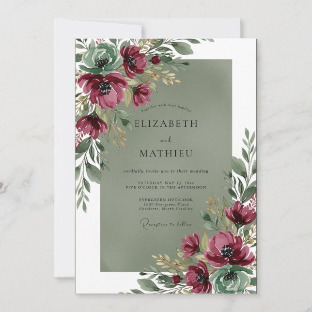 Invitation Mariage Automnal à Couper le Souffle en Bourgogne (Devant)