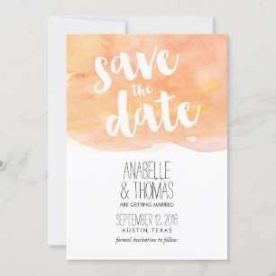Invitation Mariage automnal à l'aquarelle orange Enregistrez 