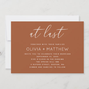 Invitation Mariage Automnal à Sienna Code QR Terracotta Cha