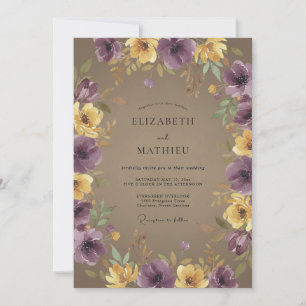 Invitation Mariage Automnal Atmosphérique au Plum
