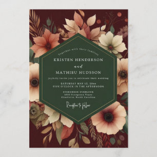 Invitation Mariage Automnal aux Teintes Bourguignonnes