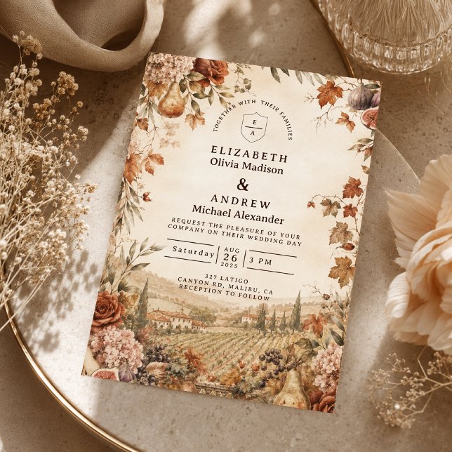 Invitation Mariage Automnal Bohème Fantaisiste (Créateur téléchargé)