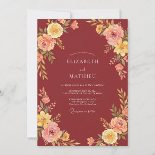 Invitation Mariage Automnal Bourguignon