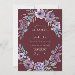 Invitation Mariage Automnal Bourguignon Lavande Humeur