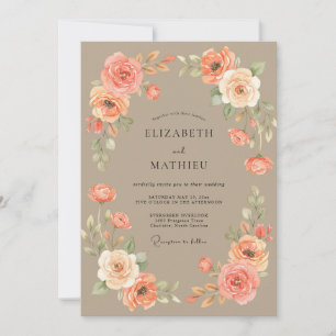 Invitation Mariage Automnal Chaud et Radieux