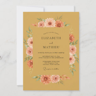 Invitation Mariage Automnal Chaud Ocre